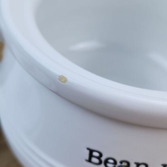 🔹️Mud Pie White Ceramic "Bean Me Up" Bean Pot w/Lid - Picture 10 of 11